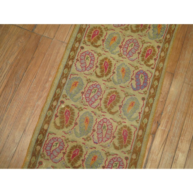 Zabihi Collection Turkish Paisley Motif Small Size Runner For Sale In New York - Image 6 of 8