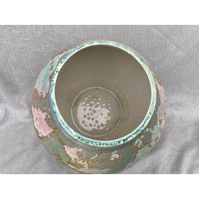 Eggshell Large Raku Pottery Vessel by Tony Evans For Sale - Image 8 of 12
