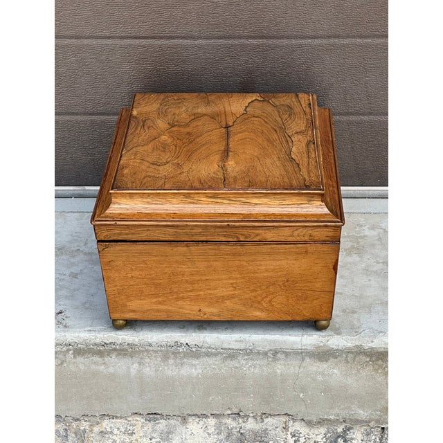 Large English Regency Sarcophagus Shaped Rosewood Tea Caddy, Circa 1830 For Sale - Image 9 of 14