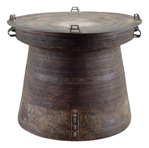 Monumental Southeast Asian Bronze Frog or Rain Drum Table 3 Ft