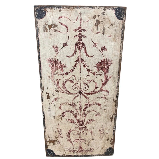 Vintage Neoclassical-Style Painted Wooden Wall Panel For Sale - Image 4 of 12