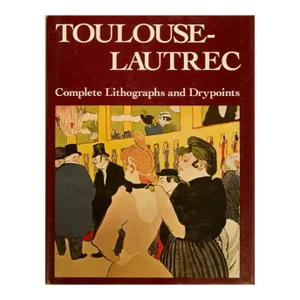 1964 Henri de Toulouse-Lautrec 'Toulouse-Lautrec Complete Lithographs and Drypoints' Art Nouveau Yellow,Brown Book
