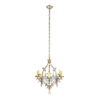 Mid 20th Century Gothic Nickel Plated Bronze Chandelier For Sale