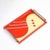 Art Deco Eglomise Graphic Geometric Detailed Tray in Vermillion Red & Yellow For Sale - Image 16 of 17