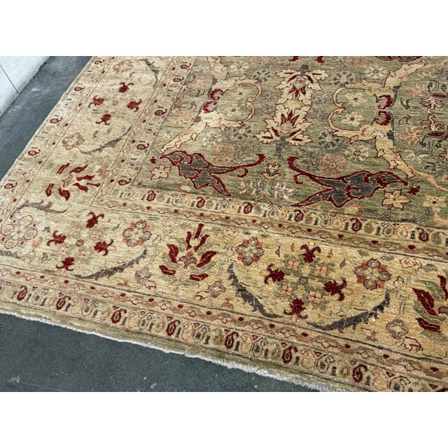 Tan 12 Ft X 18 Ft Sultanabad Design Traditional Wool Area Rug For Sale - Image 8 of 12