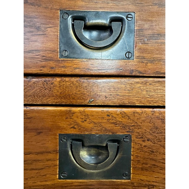 Campaign-Style Desk in Oak, 1990s For Sale - Image 6 of 12