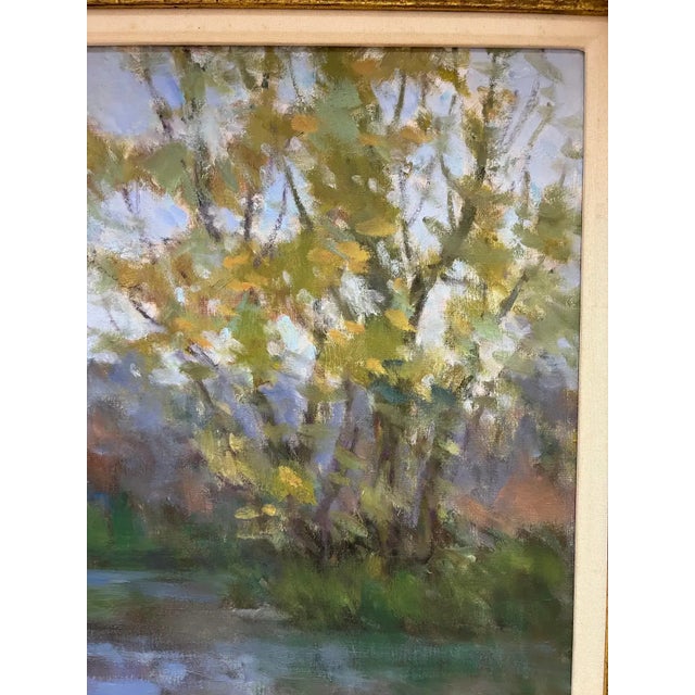 Cornflower Blue Mid 20th Century Impressionist Plein Air Signed Philips For Sale - Image 8 of 12