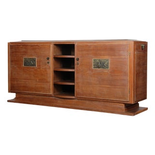 French Whitewashed Oak Sideboard, 1940s For Sale