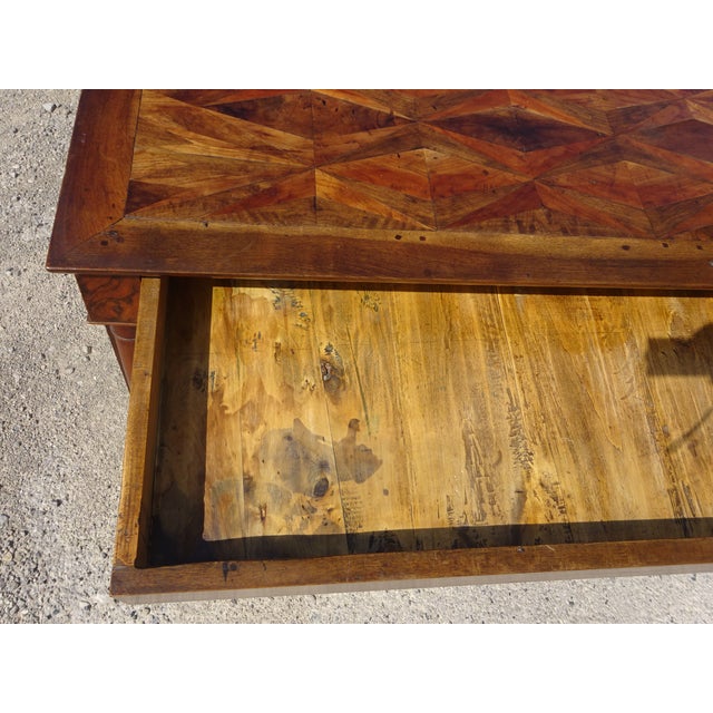 Antique Sideboard with Diamond-Shaped Wood Marquetry Top For Sale - Image 9 of 18