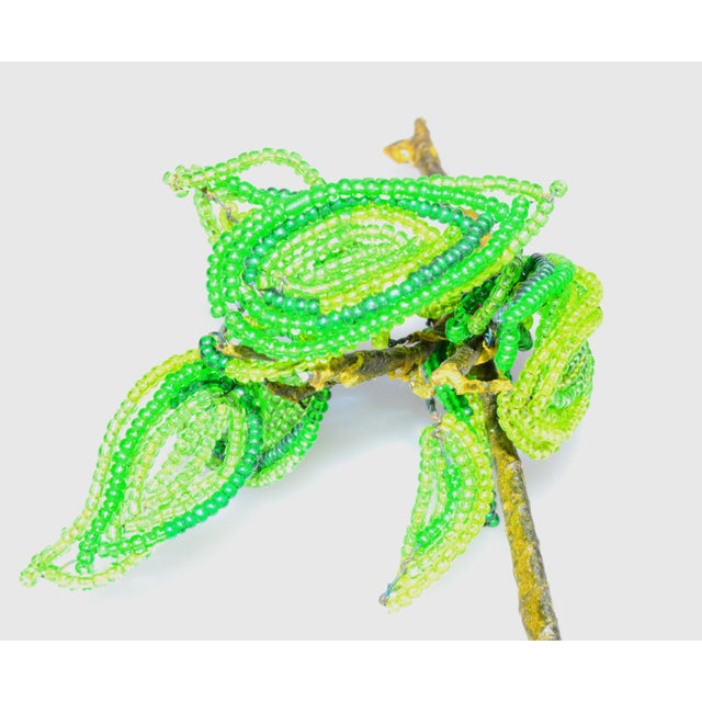 Green French Beaded Flower Bouquet For Sale - Image 8 of 9