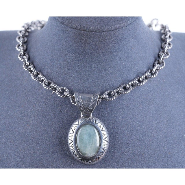 20" Heavy Carolyn Pollack Relios Southwestern necklace and pendant. Great looking uncommon design, signed inside of loop...