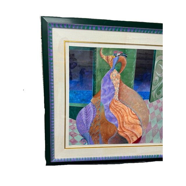 1990s "The Kiss by Patricia Bomberg" Original Watercolor Painting on Paper, Signed, Framed For Sale - Image 4 of 14