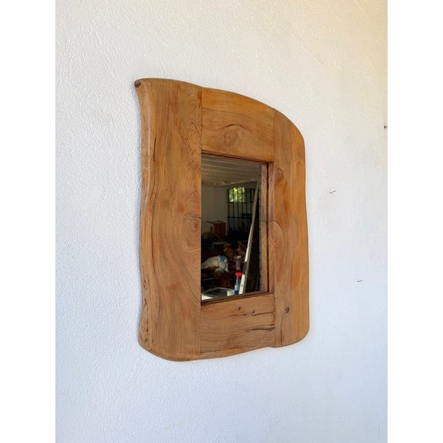 Wood Brutalist Organic Wooden Mirror, 1960s For Sale - Image 7 of 18