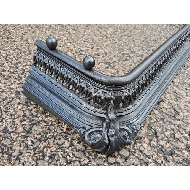 Antique Victorian Cast Iron Fireplace Fender For Sale - Image 6 of 10