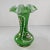 Vintage Fenton Art Glass Vase Charleton Awco Green Overlay Roses Hand Painted For Sale In Tulsa - Image 6 of 11