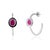 Art Deco 14k White Gold 3.19ct Ruby, Diamond & Black Enamel Hoop Earrings- A Pair For Sale - Image 9 of 16