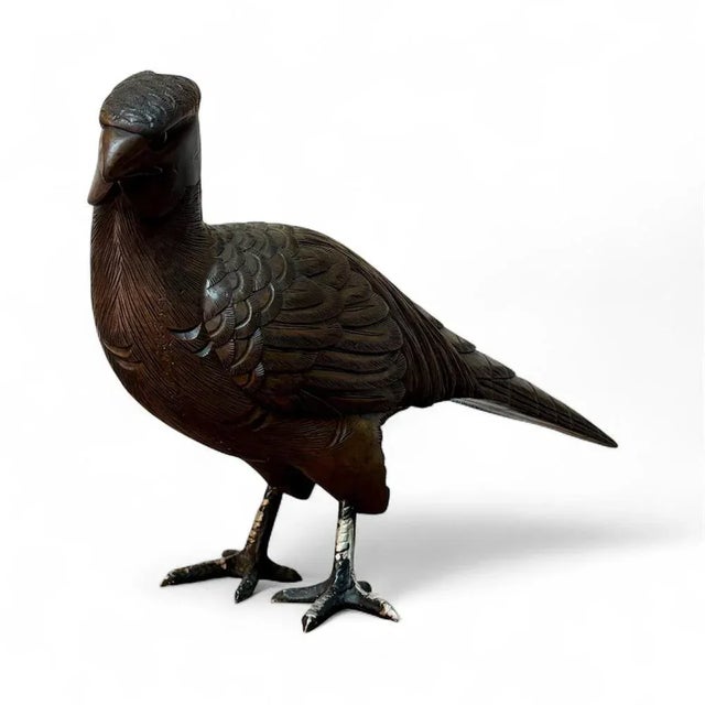 Brown Decorative Figure of Pheasant, 1890s For Sale - Image 8 of 10
