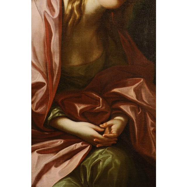 Workshop of Guido Reni, Penitent Magdalene, 1650, Oil on Canvas For Sale - Image 10 of 15