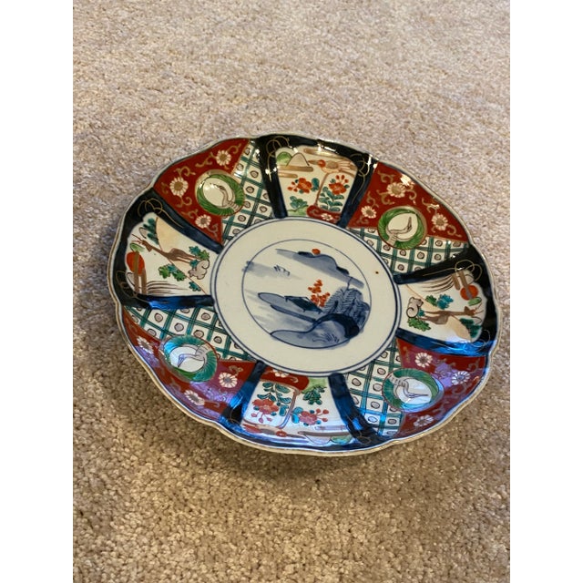 Early 20th Century Early 20th Century Vintage Japanese Scalloped Plate For Sale - Image 5 of 11