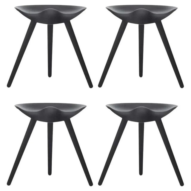 Black Beech Stools by Lassen, Set of 4 For Sale - Image 9 of 9