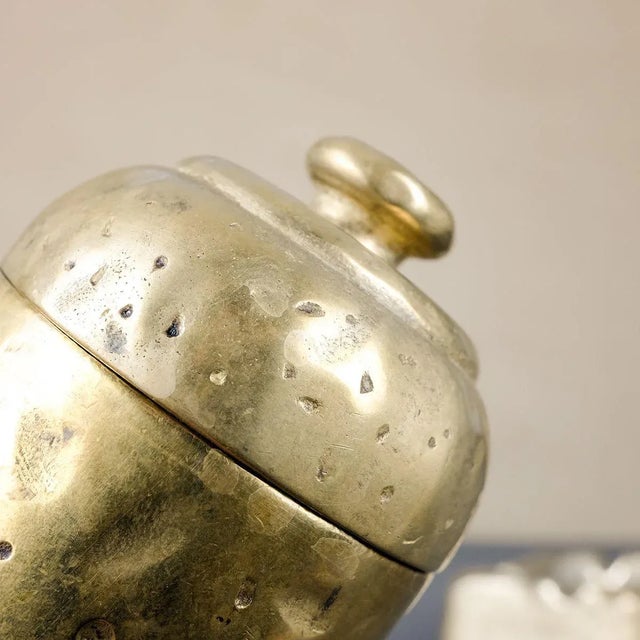 Mid-Century Brutalist Brass Smokers Set, Set of 2 For Sale - Image 12 of 18