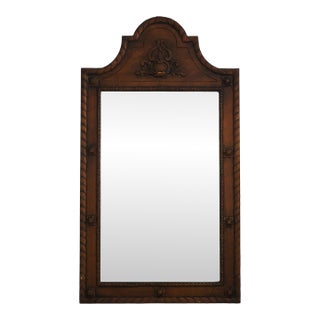 Vintage French Style Carved Hanging Wall Mirror For Sale
