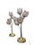 1970s Pair of Italian Mid Century Glass and Brass Lotus Flower Table Lamps For Sale - Image 5 of 12