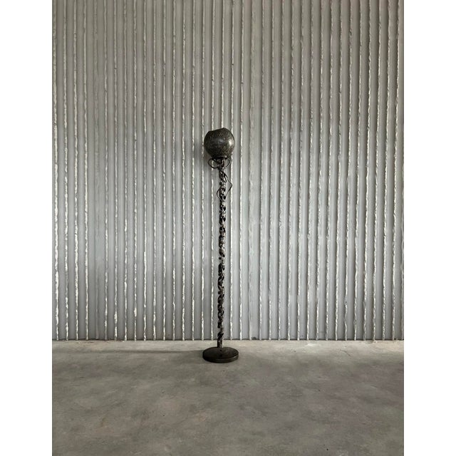 Arts & Crafts French Handmade Sculptural Floor Lamp For Sale - Image 11 of 12