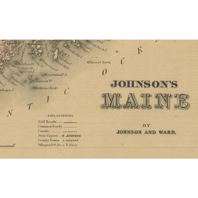 Paper Antique Maine County Map, 1864 For Sale - Image 7 of 10