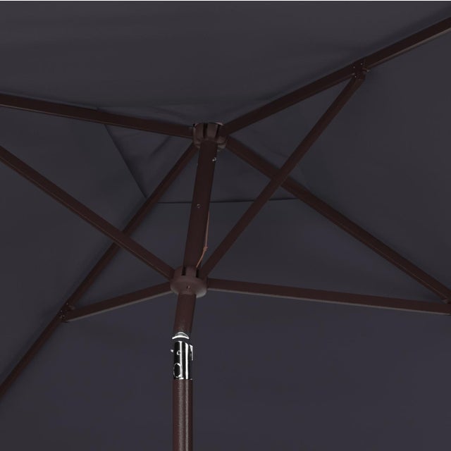 Spritely Home Athens 7.5 Ft Square Crank Umbrella, Navy With White Understripe For Sale - Image 4 of 7