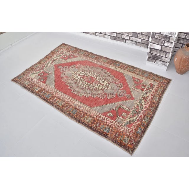 Textile Floral Anatolian Vintage Wool Rug For Sale - Image 7 of 10