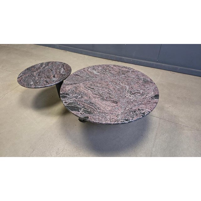 Stone Marble Two-Tier Pivoting Top Coffee Table from Roche Bobois, 1980s For Sale - Image 7 of 12
