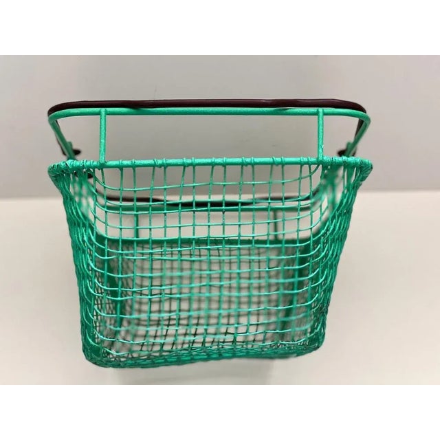 Vintage Industrial Wire Mesh Basket, 1960s For Sale - Image 6 of 8