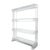 Modern minimalist lucite shelving unit with a clean, airy profile and three open tiers. Its clear acrylic construction...