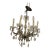 Vintage Six Light Glass + Crystal Chandelier For Sale