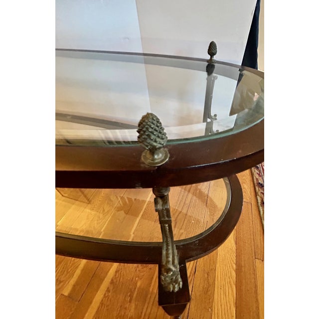 1940s Two-Tier Glass Coffee Table For Sale - Image 9 of 9