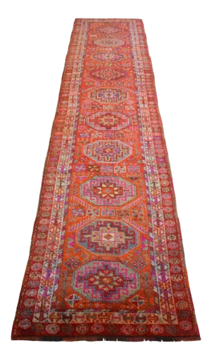1960s Vintage Hand Knotted Runner