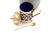Silver Mustard Bowl with Blue Glass Core, Set of 2 For Sale - Image 5 of 5