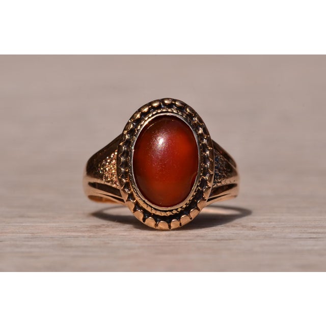 The Benson: Antique Carnelian Ring in Yellow Gold For Sale - Image 4 of 11