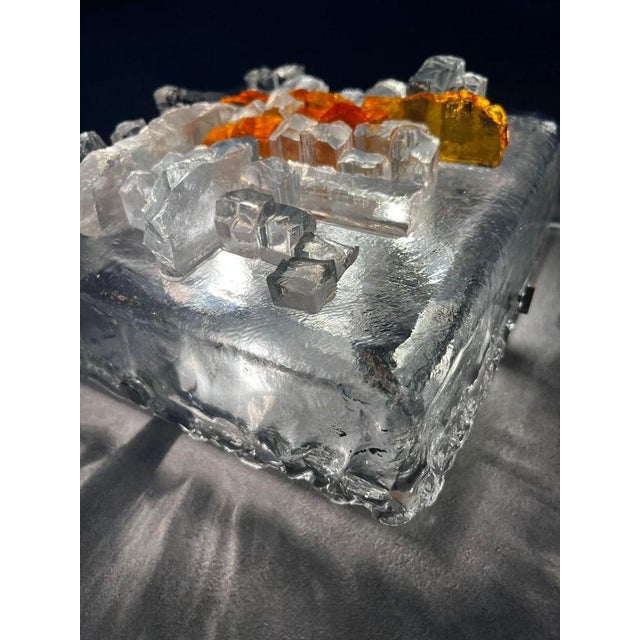 Vintage Italian Sculptural Glass Wall Light from Poliarte, 1970s For Sale - Image 4 of 15