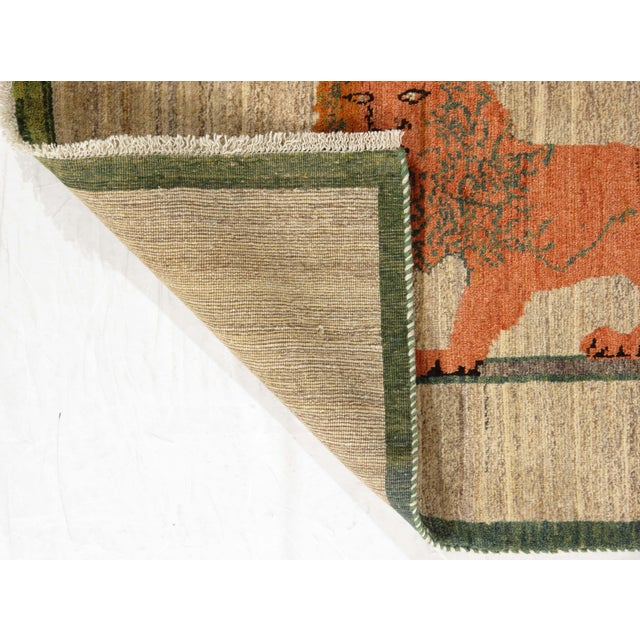 Tribal Vintage Persian Hand-Knotted Gabbeh Rug 3'3" X 4'11" For Sale - Image 3 of 5