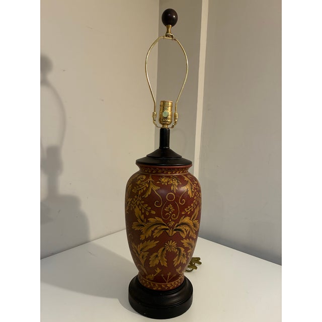 Vintage Italian Style Ceramic Table Lamp, Florentine Decor, 21” For Sale - Image 4 of 12