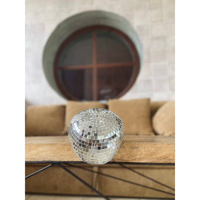 Silver Contemporary Pop Art Melted Disco Ball Glass Mosaic Sculpture For Sale - Image 8 of 12