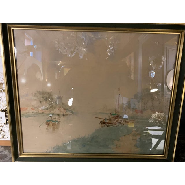 Henri Stacquet, Holland Landscape, Watercolor, 1880s For Sale - Image 3 of 7