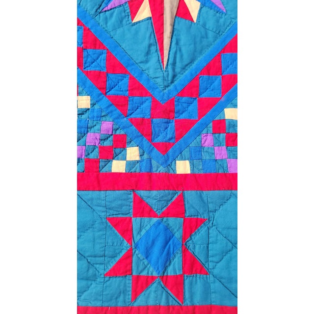 Textile 1940s Cotton Mariners Compass Crib Quilt For Sale - Image 7 of 9