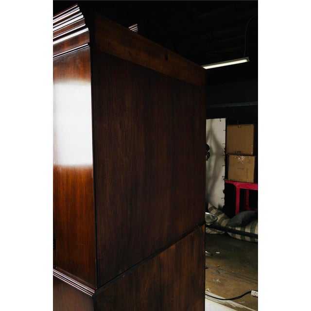 Late 20th Century Stunning Federal Style Mahogany Two-Part Secretary Bookcase | Inlaid Drop Front Desk | Like New Condition For Sale - Image 12 of 13