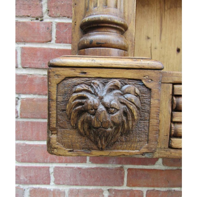 Mid 18th Century 1760s Unique Antique English Country House Georgian Yellow Pine Dresser Back For Sale - Image 5 of 7