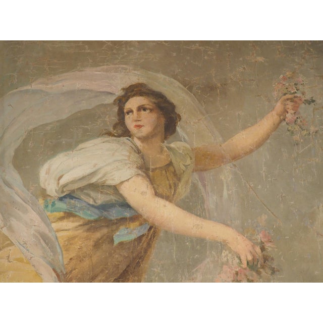 Circa 1875 French Toile Peinte Depicting the Triumph of Aurora, Length – 195 In. For Sale - Image 13 of 16