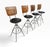 Bring authentic mid-century character to your bar or kitchen with this set of four Umanoff-style slatted bar stools, circa...