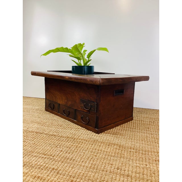 Early 20th Century Antique Asian Wood Hibachi / Side Table or Planter For Sale - Image 5 of 9